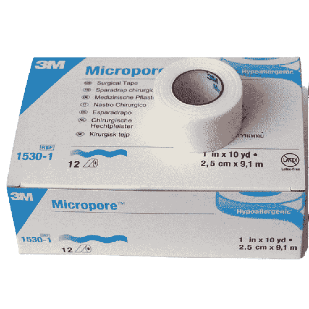  3M Micropore 1 Inch surgical tape 1530-1 (Pack of 12)